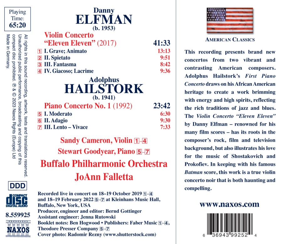 Elfman: Violin Concerto; Hailstork: Piano Concerto - slide-1