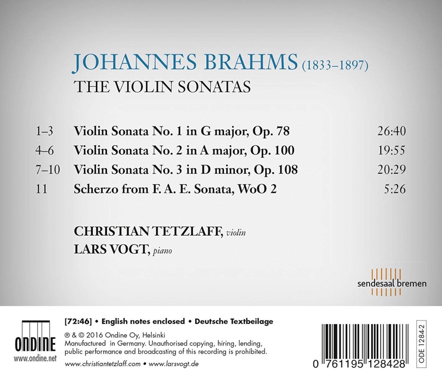 Brahms: The Violin Sonatas Nos. 1 - 3 - slide-1