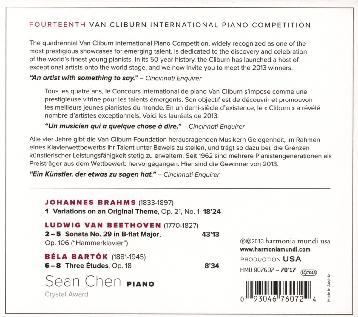 14th Van Cliburn International Piano Competition - Brahms / Beethoven / Bartók - slide-1