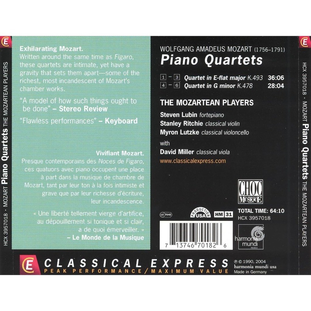 Mozart: Piano Quartets - slide-1