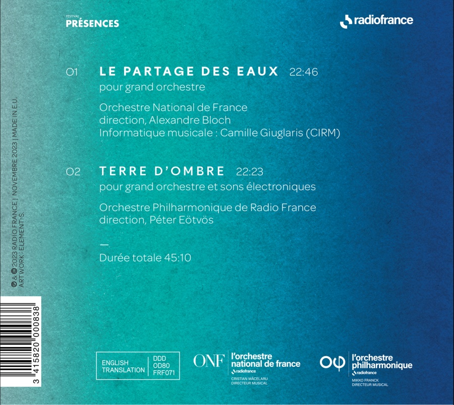 Murail: Le partages des eaux & Terre d'ombre - slide-1