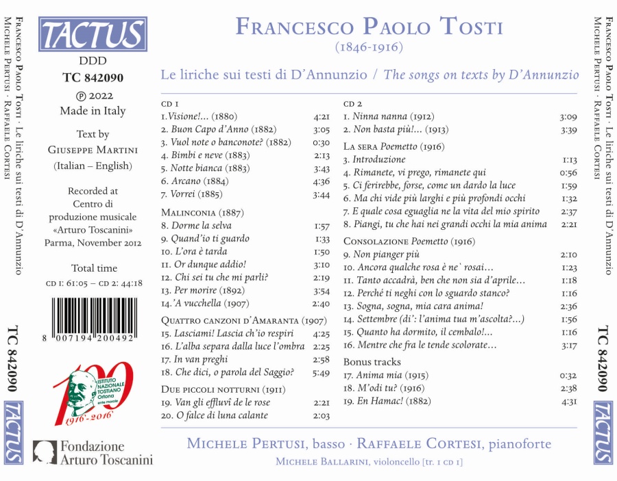 Tosti: The songs on texts by D’Annunzio - slide-1