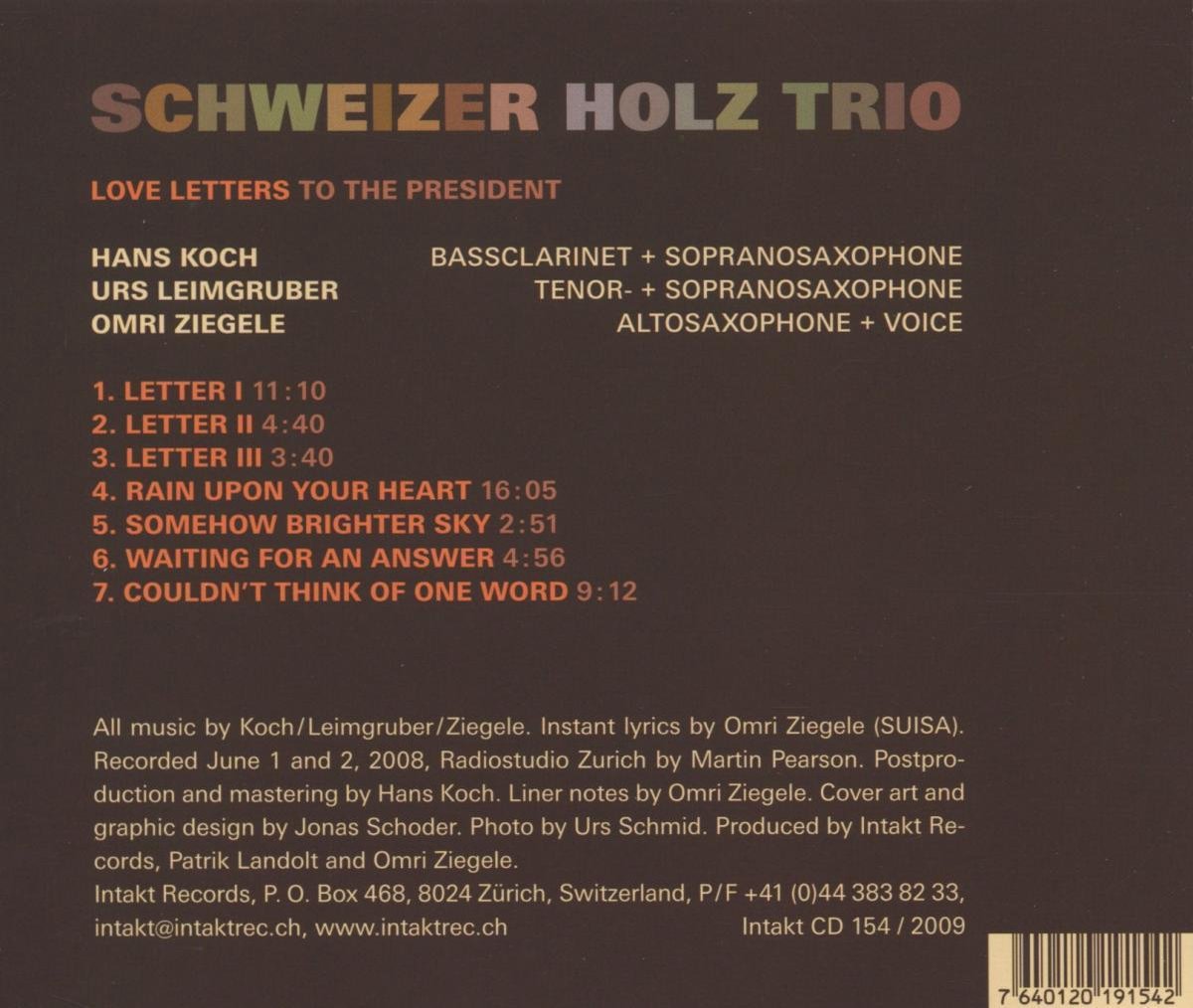 Schwiezer Holtz Trio: Love Letters to the President - slide-1