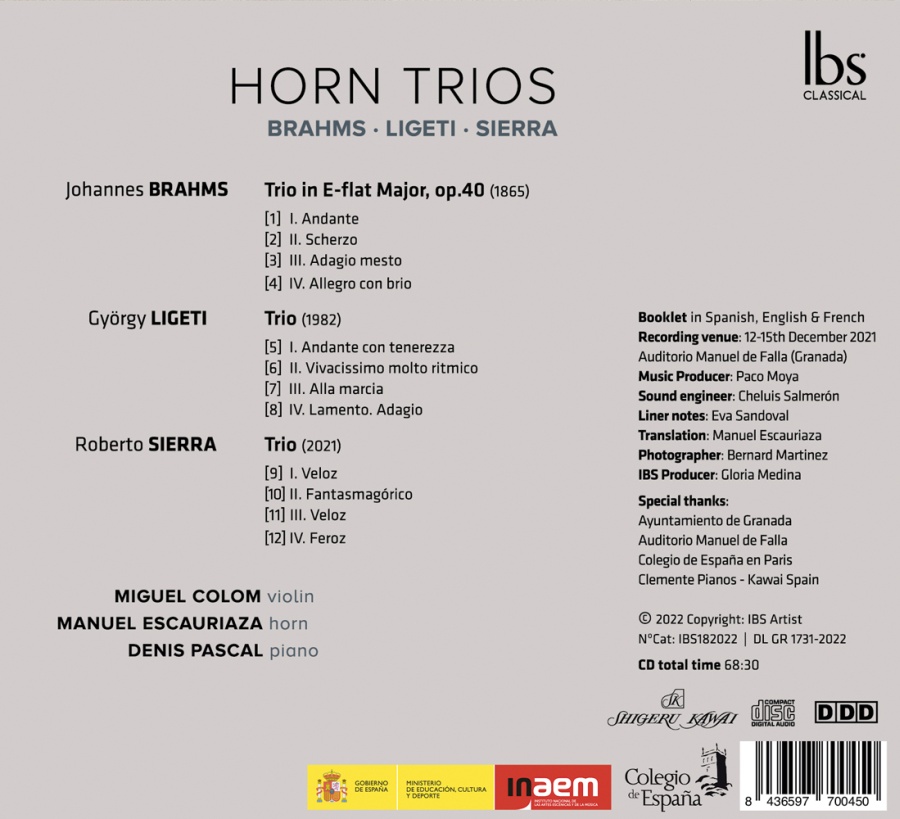 Brahms; Ligeti; Sierra: Horn Trios - slide-1