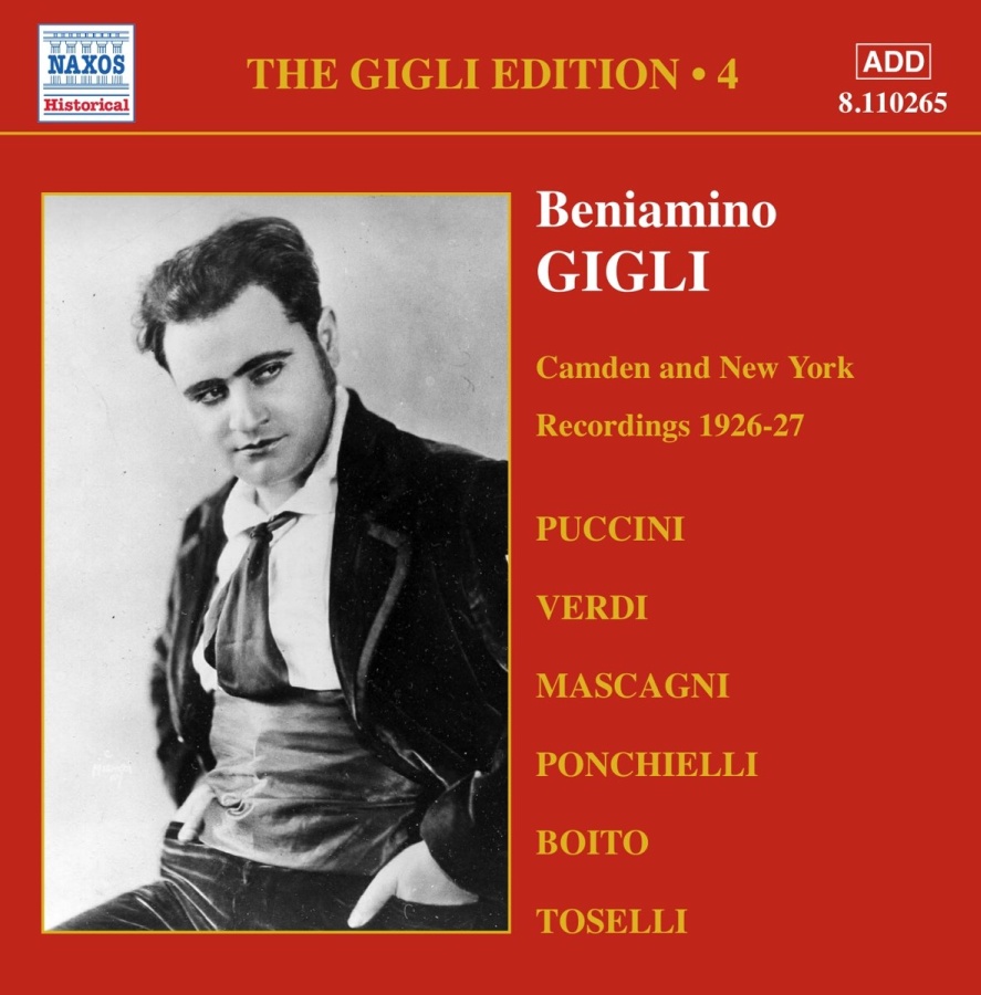 GIGLI, Beniamino: Gigli Edition, Vol. 4: Camden and New York Recordings (1926-1927)