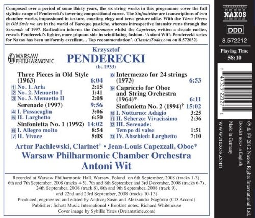 Penderecki: Sinfoniettas, Oboe Capriccio, Three Pieces in Old Style, Serenade, Intermezzo - slide-1