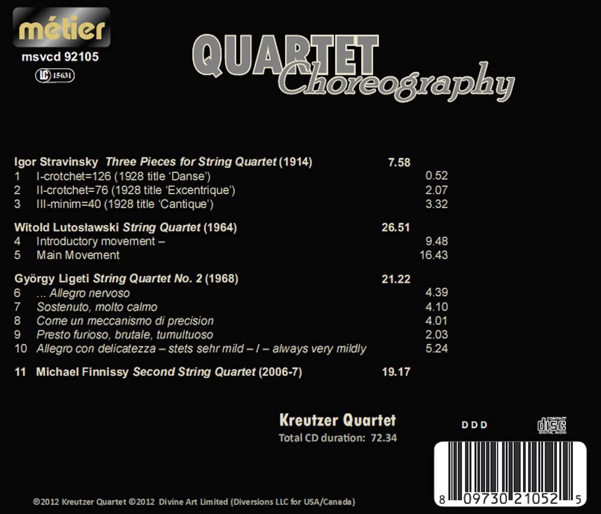 Quartet Choreography Soundtrack – Stravinsky, Lutosławski, Ligeti - slide-1