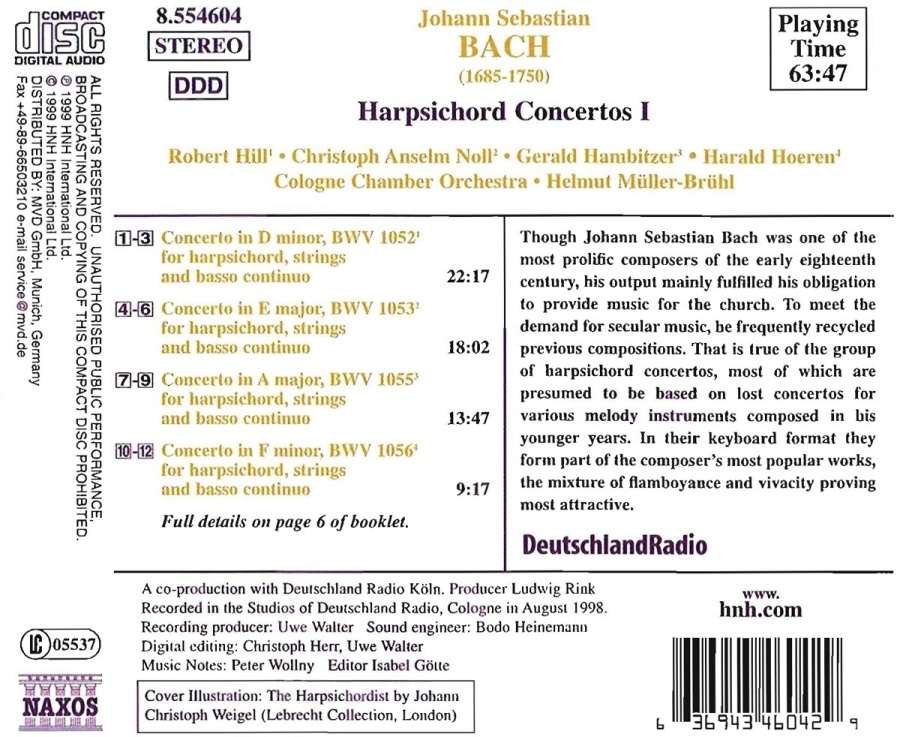 BACH: Harpsichord Concertos, Vol. 1 - slide-1