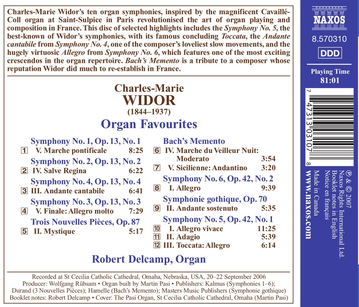 Widor: Organ Favourites - slide-1