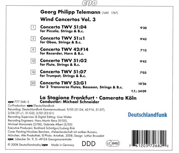 Telemann: Wind Concertos Vol. 3 - slide-1