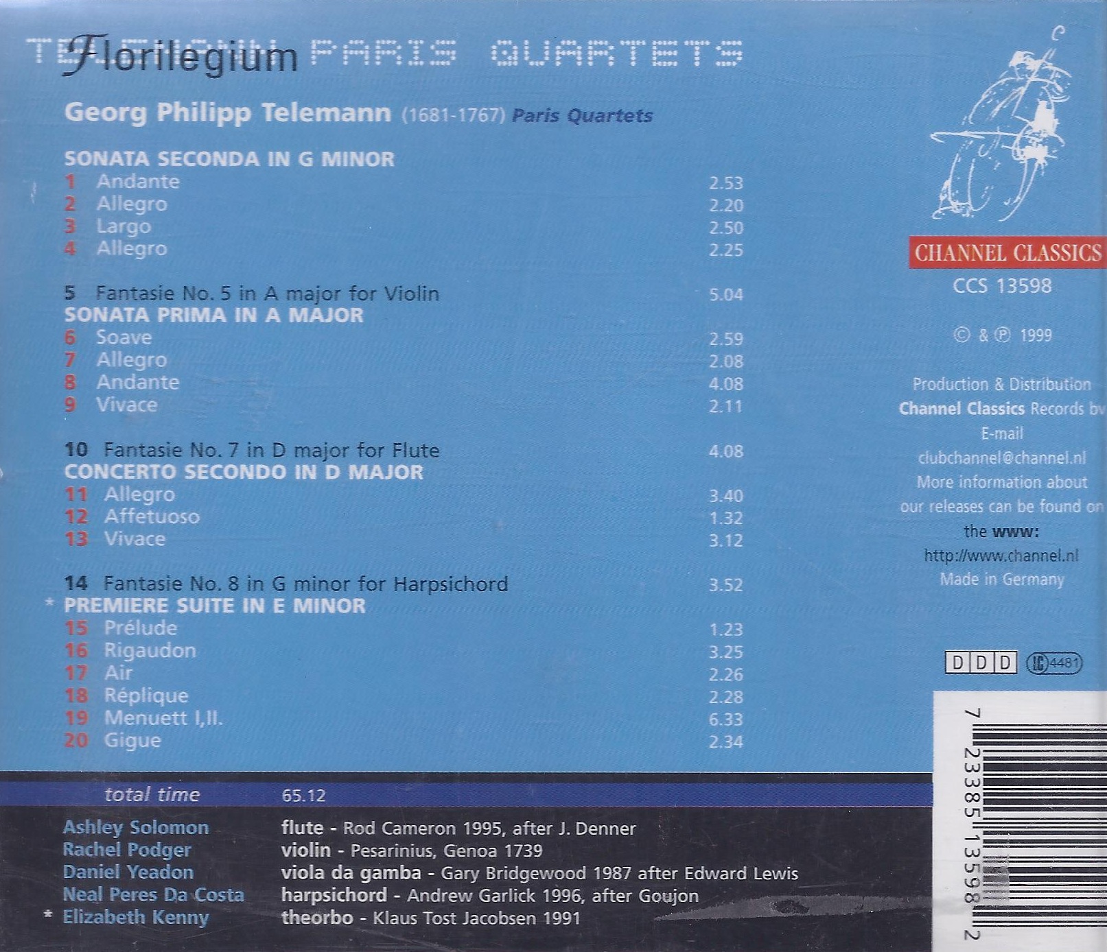 Telemann: Paris Quartets, Volume 1 - slide-1
