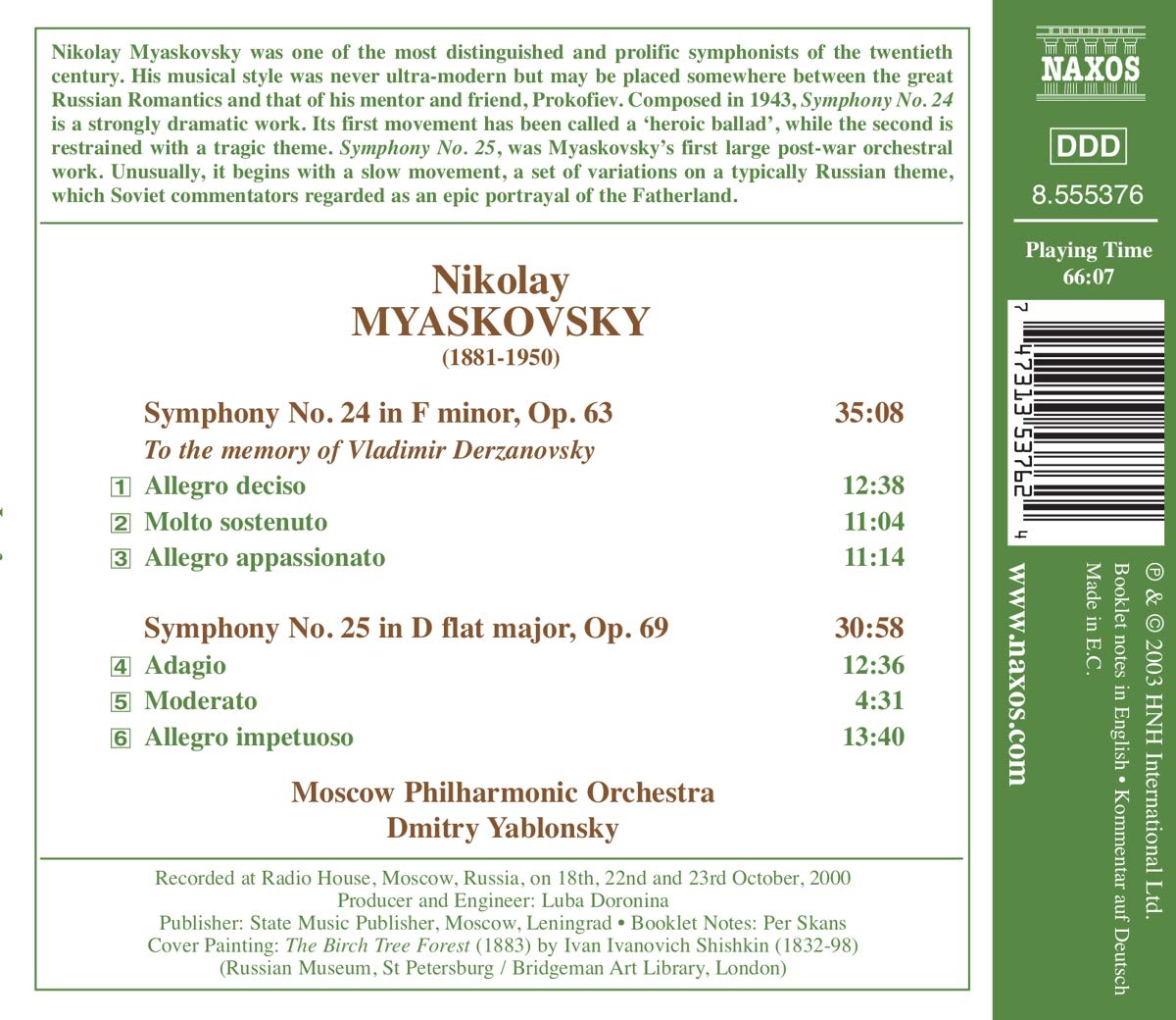 MYASKOVSKY: Symphonies 24 and 25 - slide-1