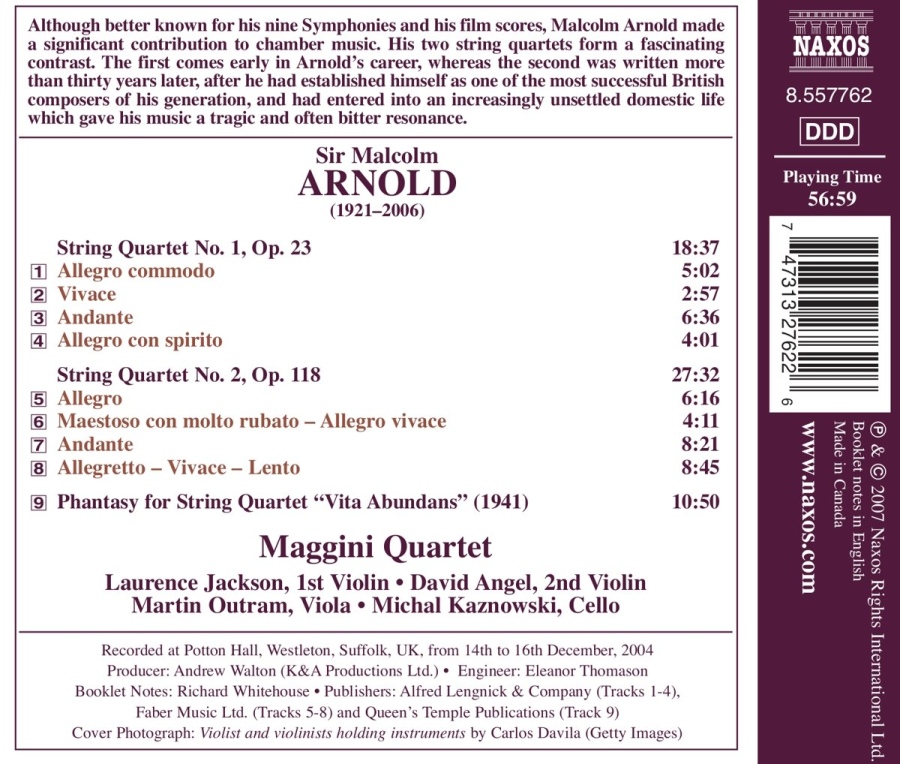 ARNOLD: String Quartets Nos 1 & 2 - slide-1