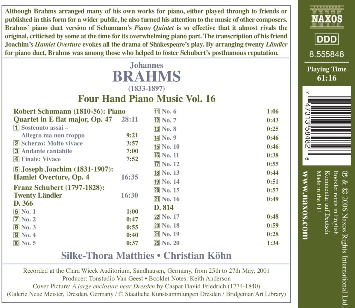 BRAHMS: Four-Hand Piano Music Vol. 16 - slide-1