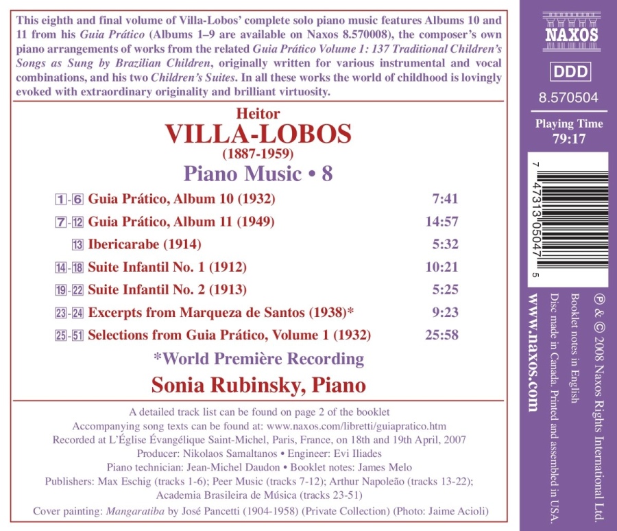 Villa-Lobos: Piano Music Vol. 8 - Guia Prático Albums 10 and 11, Suite Infantil Nos. 1 and 2 - slide-1