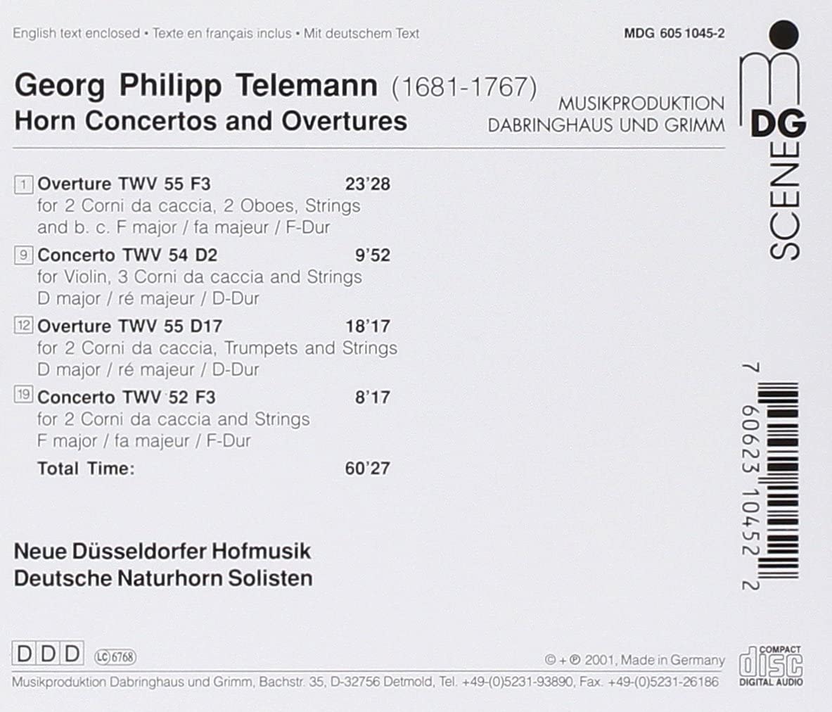 Telemann: Horn Concertos and Overtures - slide-1