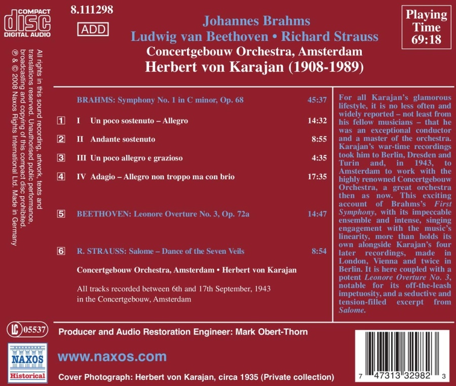 BRAHMS: Symphony No. 1 / BEETHOVEN: Leonore Overture No. 3 / STRAUSS: Salome: Dance of the Seven Veils - slide-1