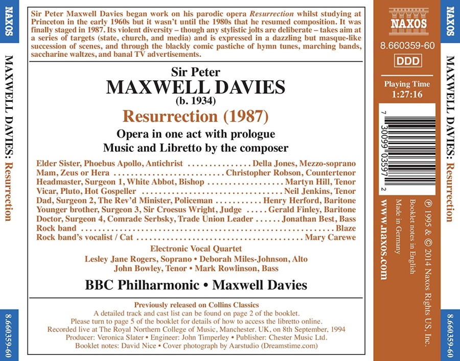 Maxwell Davies: Resurrection, Opera in one act with prologue - slide-1