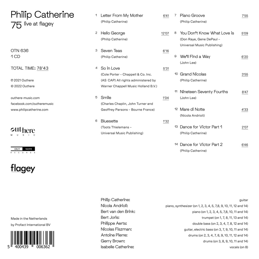 Philip Catherine - 75 live at flagey - slide-1