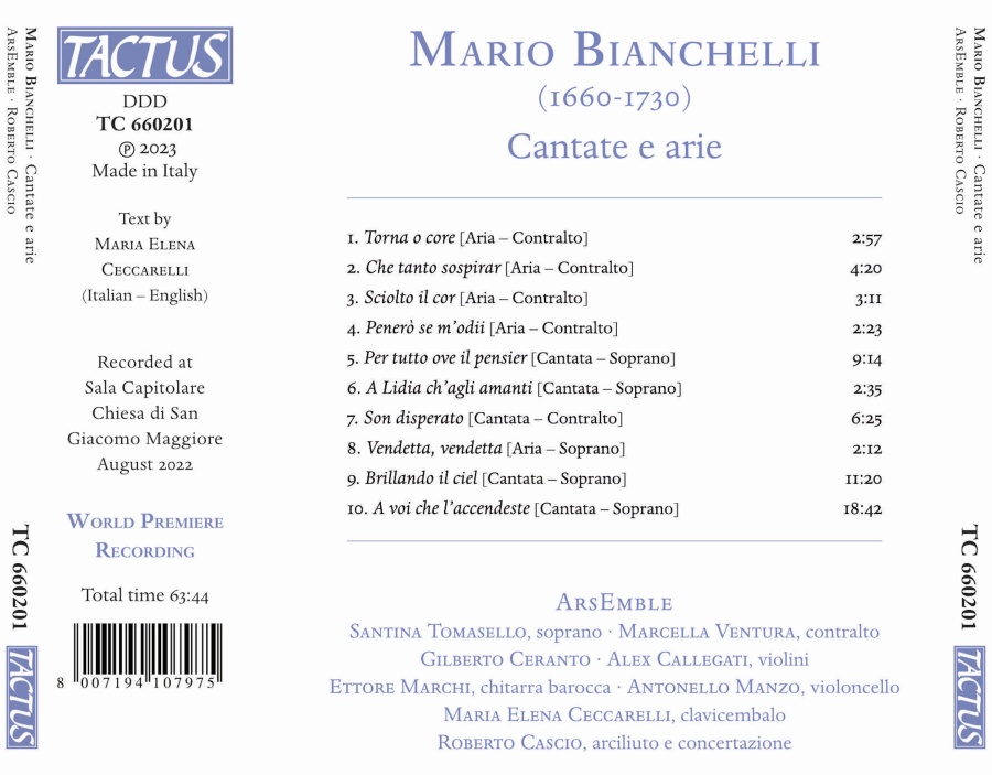 Bianchelli: Cantatas and Arias - slide-1