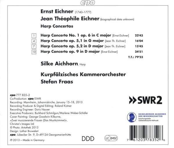 Ernst & Jean Théophile Eichner: 4 Harp Concertos - slide-1