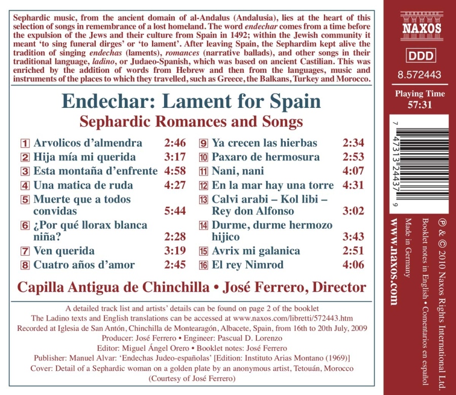 Endechar, Lament for Spain - Sephardic Romances and Songs - slide-1