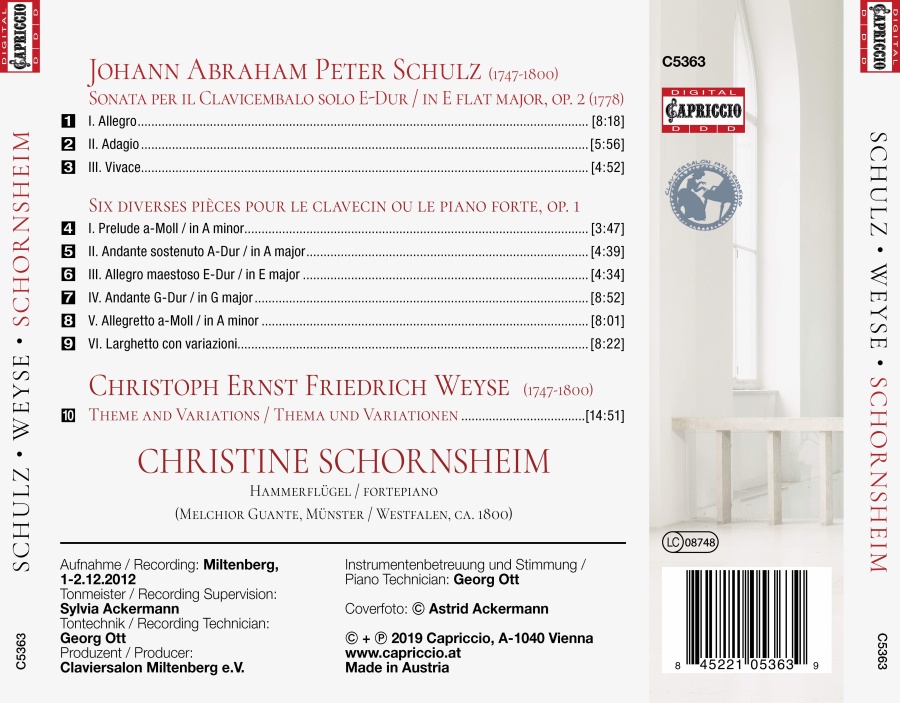 Schulz: Sonata per il Clavicembalo solo; Six diverses pi?ces; Weyse: Theme and Variations - slide-1