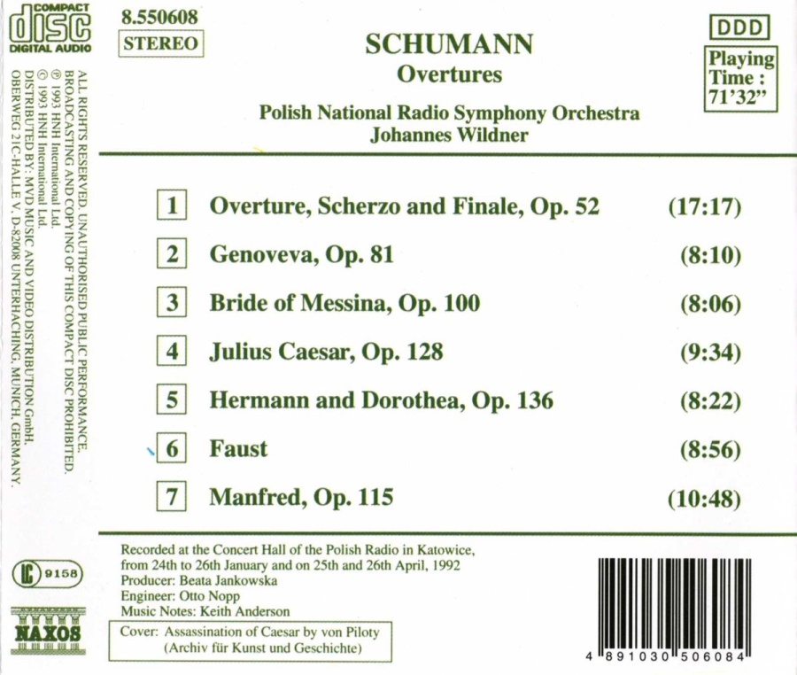 SCHUMANN: Overtures - slide-1