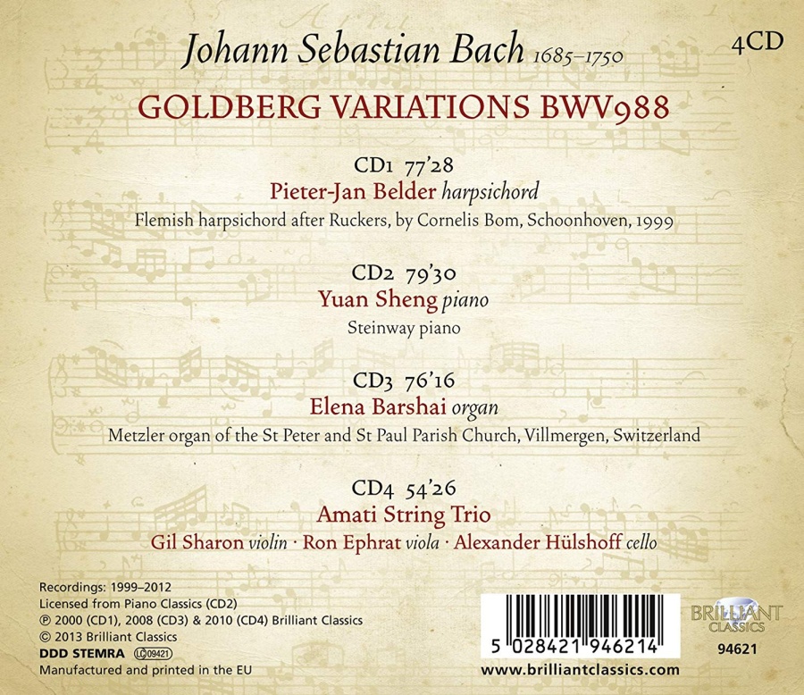 BACH J.S.: Goldberg Variations BWV988 - slide-1