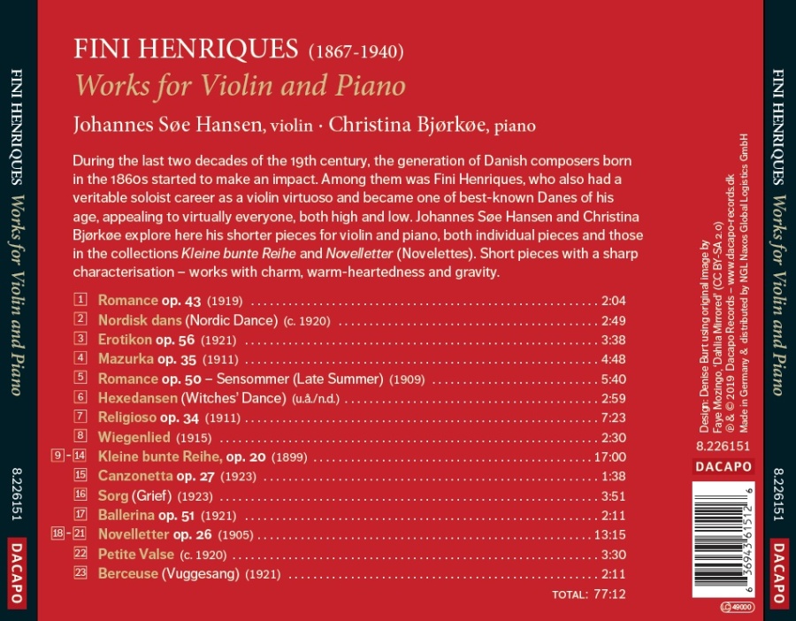 Henriques: Works for Violin and Piano - slide-1