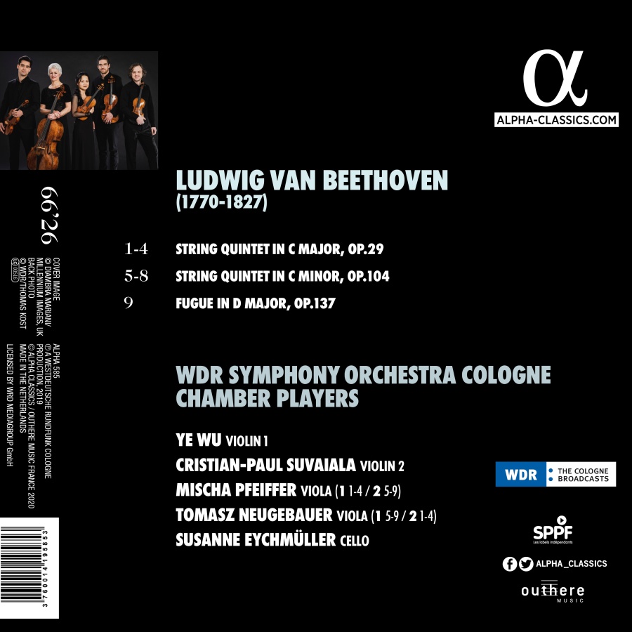 Beethoven: String quintets op. 29 & 104; Fugue op. 137 - slide-1