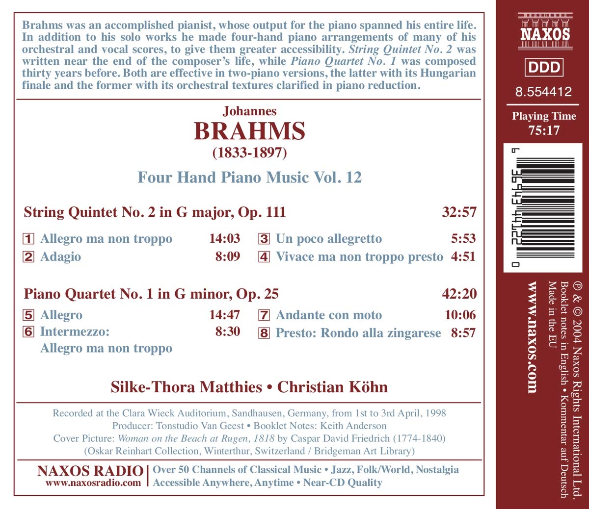 BRAHMS: Four Hand Piano Music Vol. 12 - slide-1