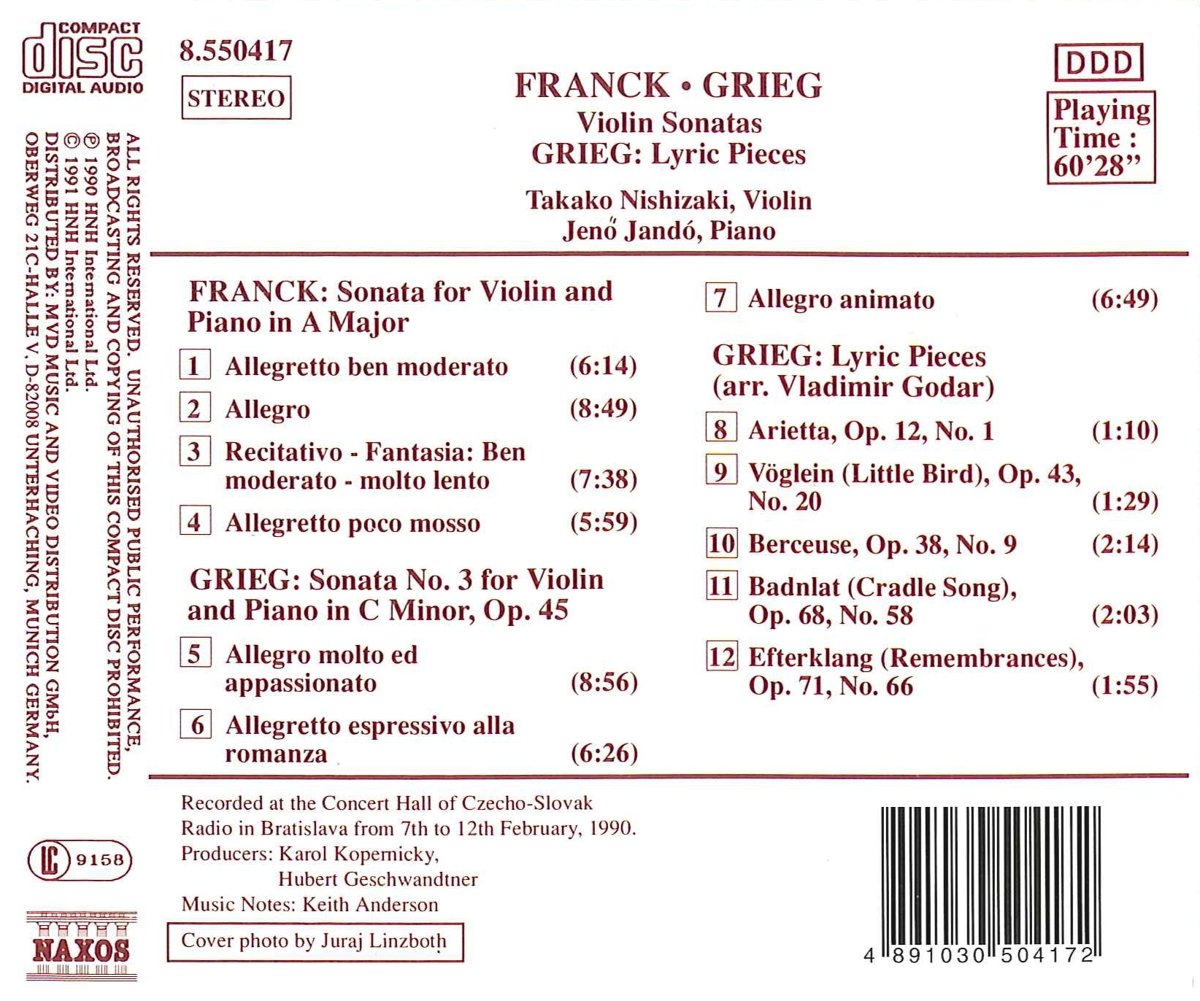FRANCK / GRIEG: Violin Sonatas - slide-1