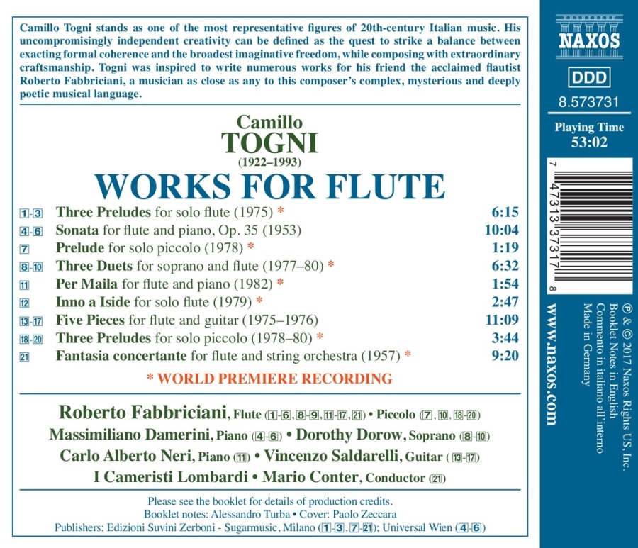 Togni: Works for Flute - slide-1