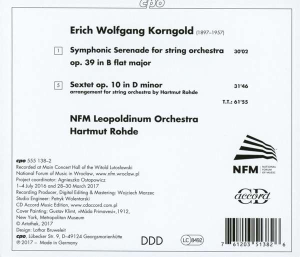 Korngold: Symphonic Serenade op. 39; Sextet op. 10 - slide-1
