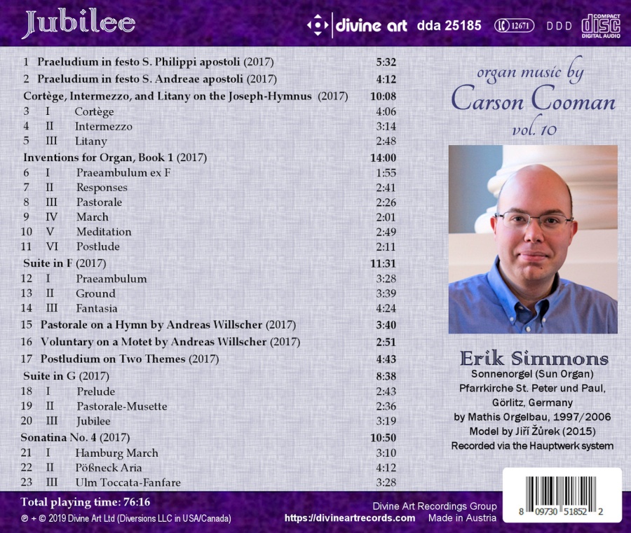 Jubilee - organ music by Carson Cooman vol. 10 - slide-1