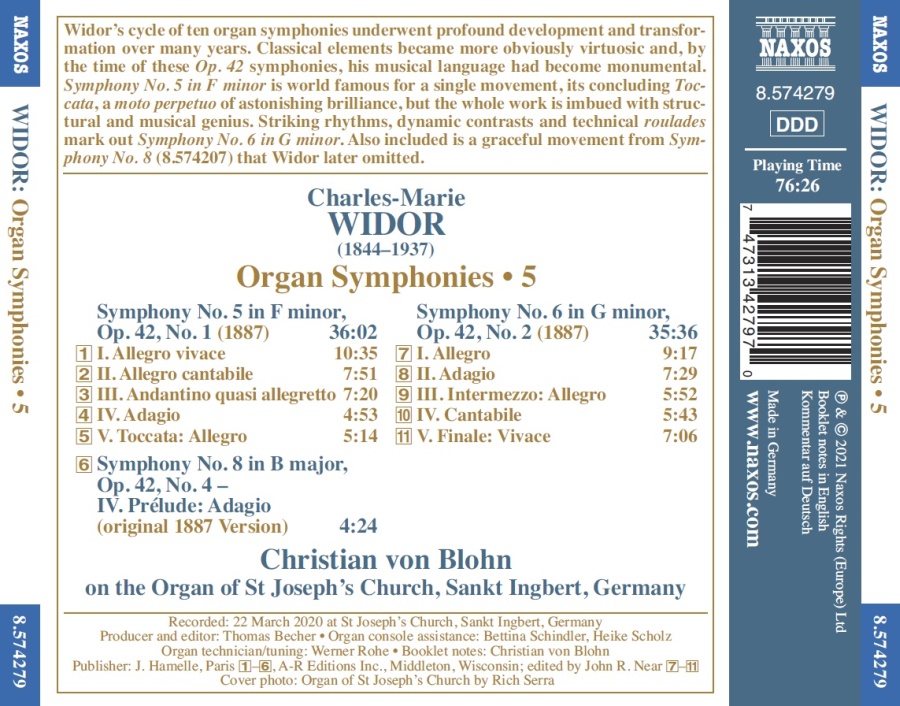 Widor: Organ Symphonies Vol. 5 - slide-1