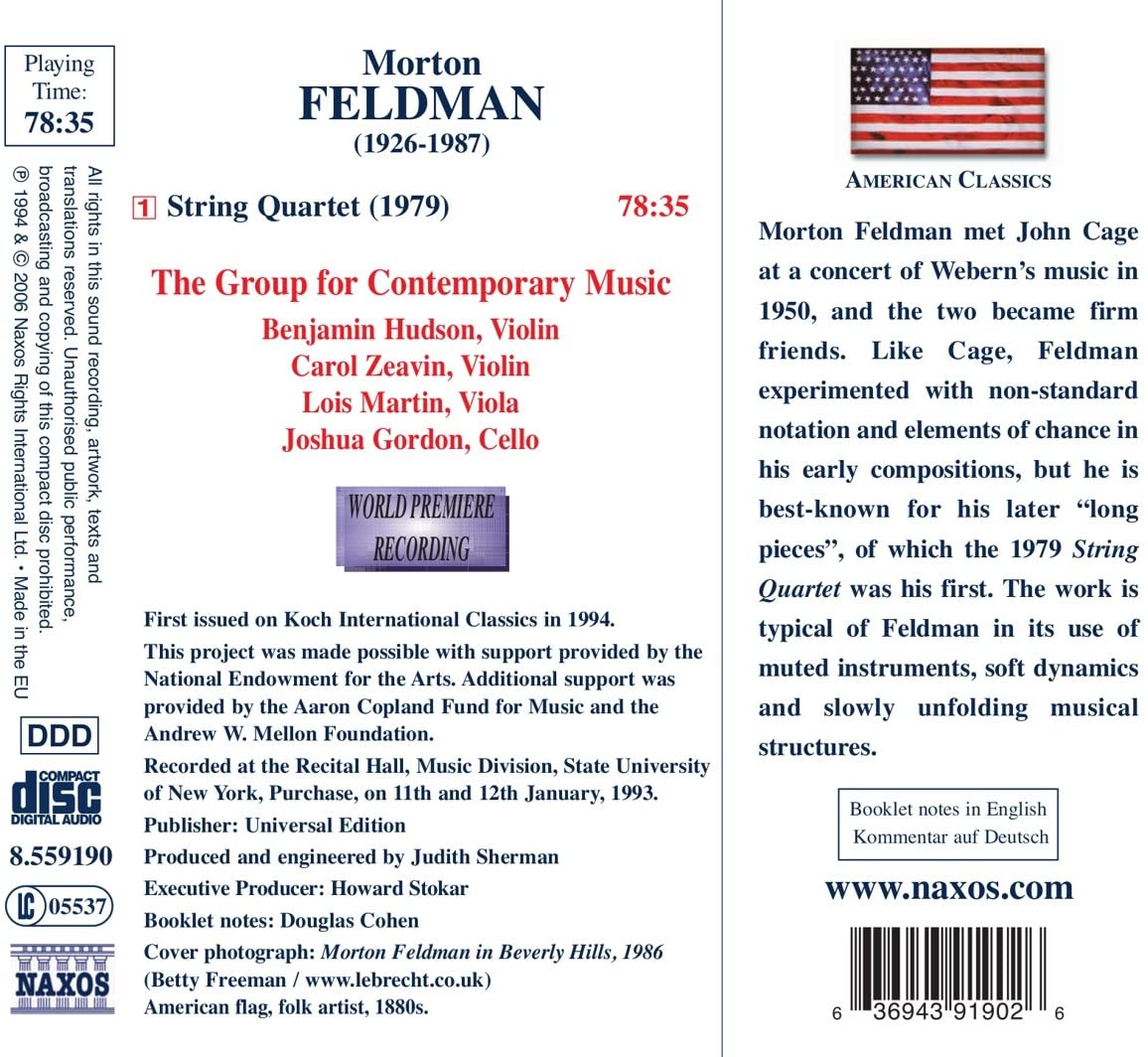 FELDMAN: String Quartet (1979) - slide-1