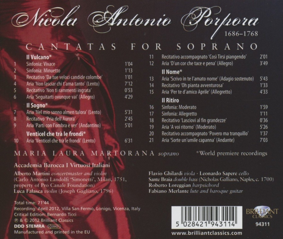Porpora: Cantatas for Soprano - slide-1
