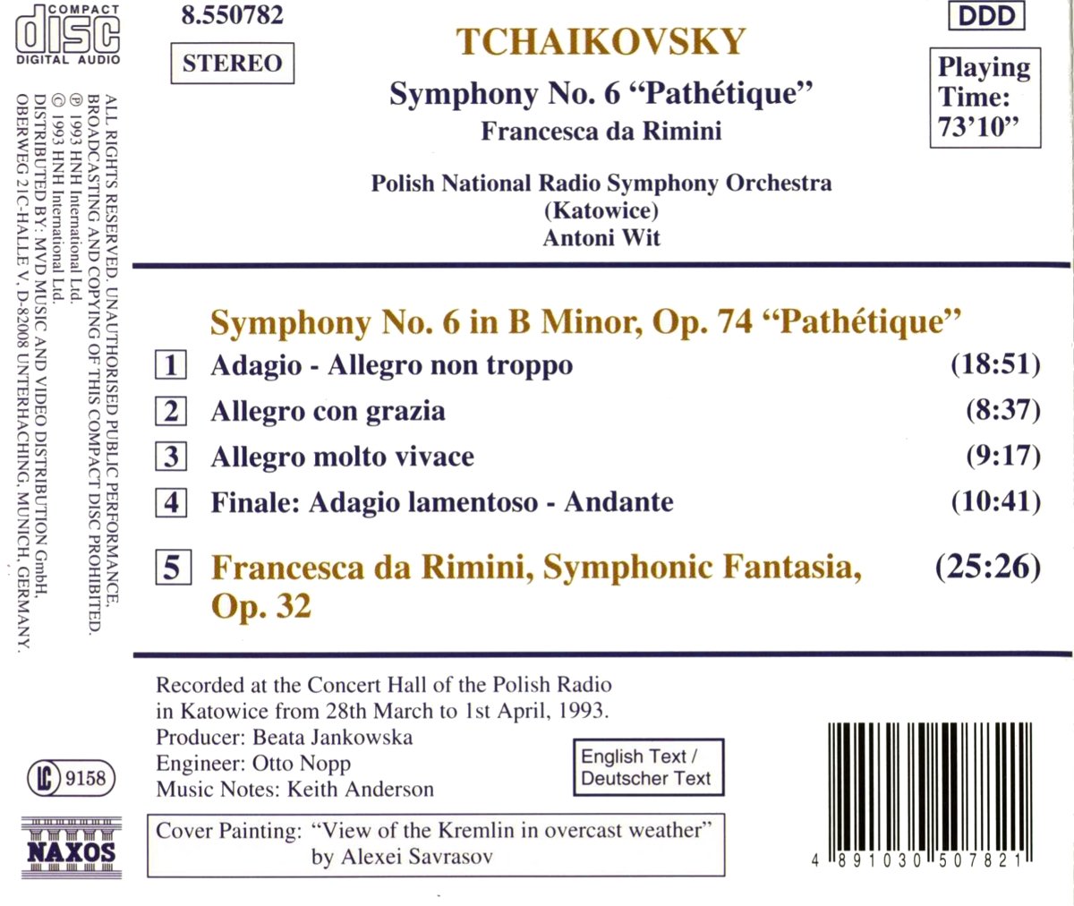 Tchaikovsky: Symphony No. 6, 'Pathetique',  Francesca da Rimini, Op. 32 - slide-1