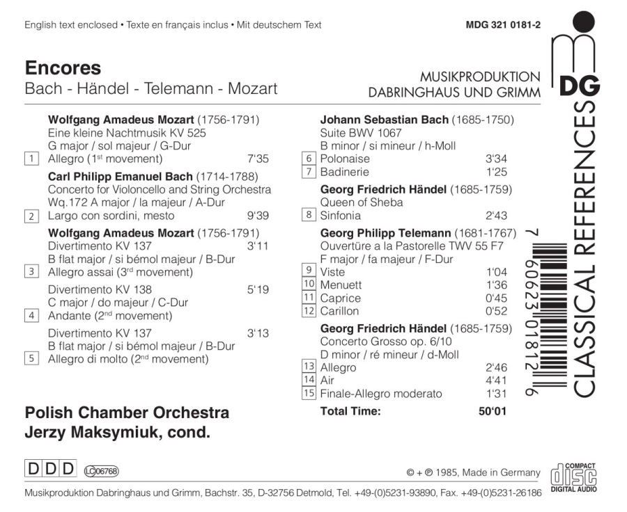 Encores - Mozart; C.P.E. Bach; Bach; Händel & Telemann - slide-1