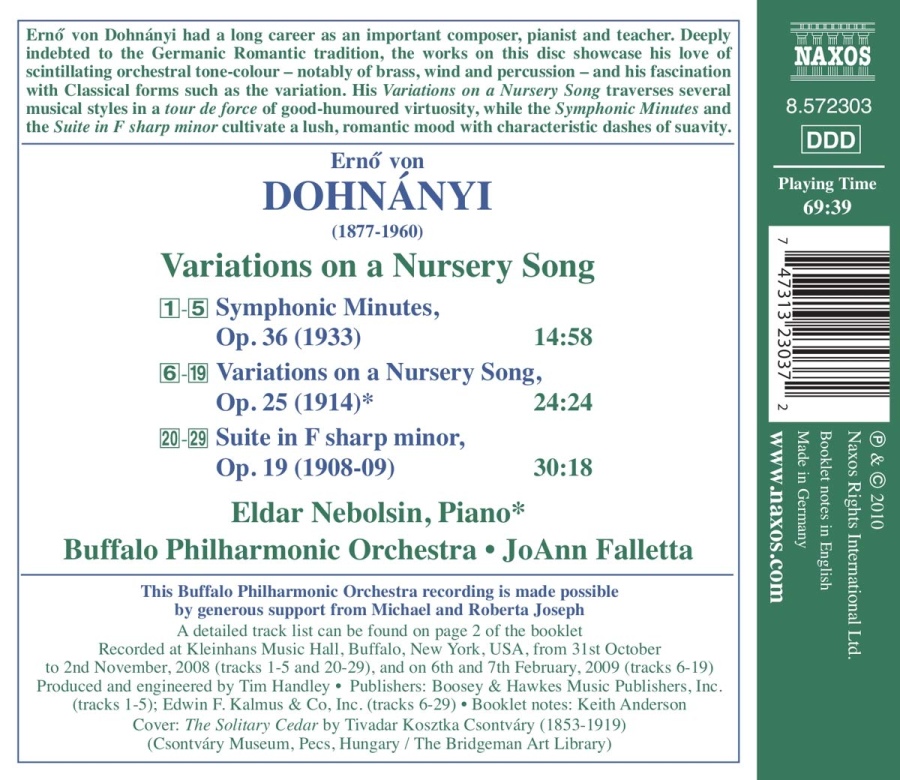Ernő von Dohnányi: Variations on a Nursery Song, Symphonic Minutes, Suite Op. 19 - slide-1