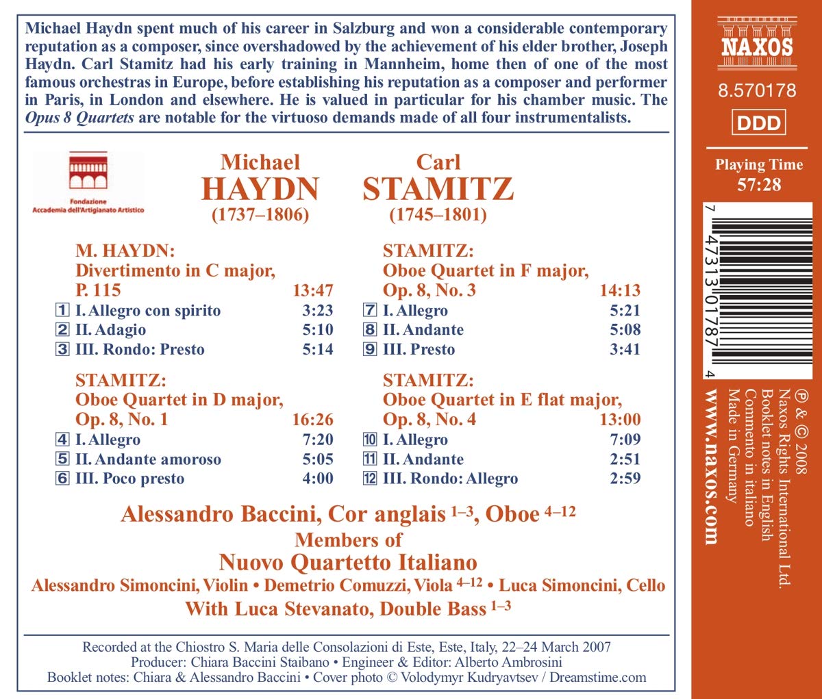STAMITZ: Oboe Quartets op. 8 / HAYDN: Divertimento - slide-1