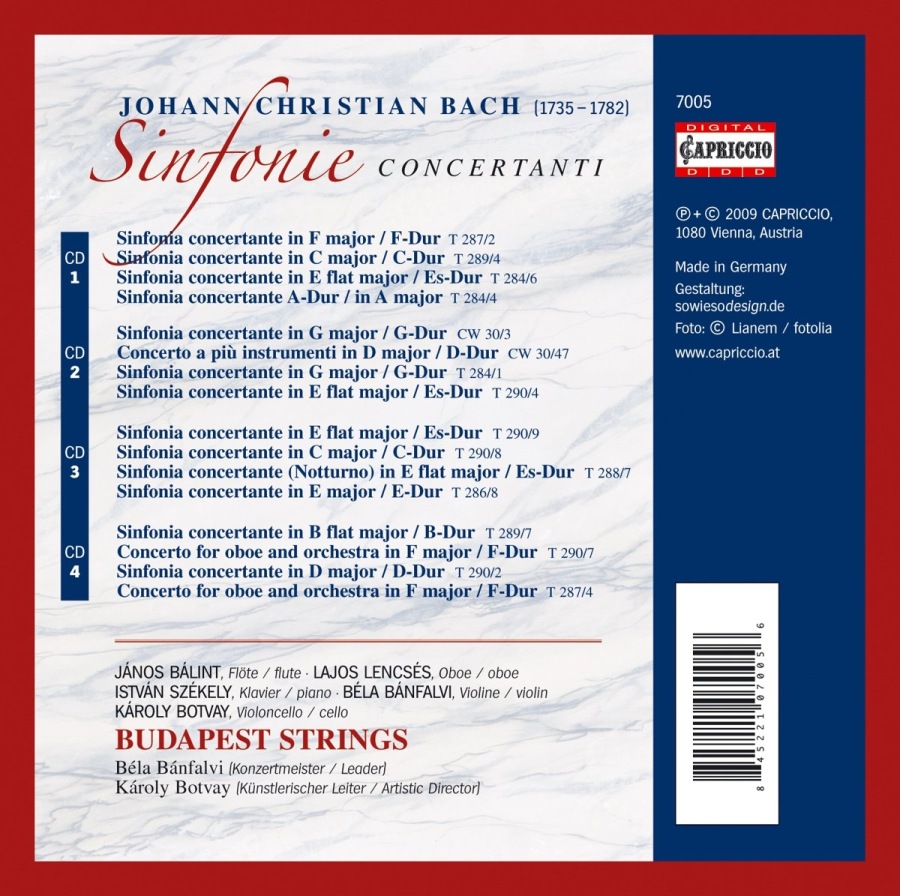 J.C.BACH: Sinfonie Concertanti  (4 CD) - slide-1