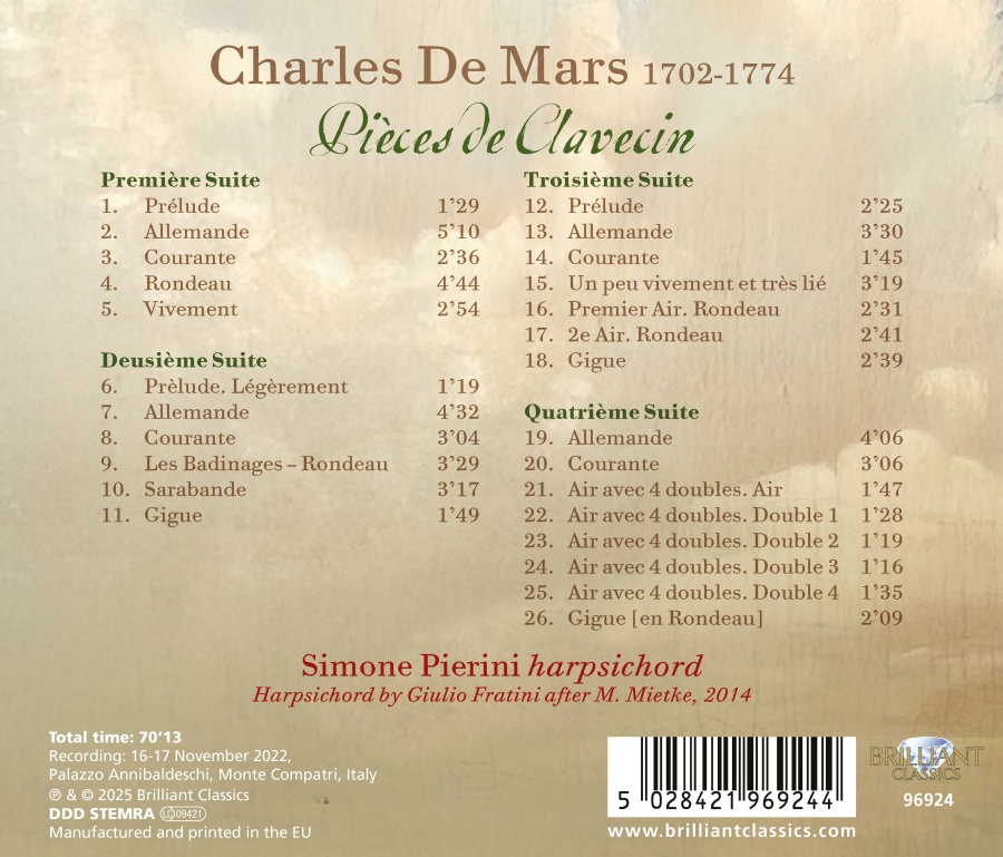 De Mars: Pièces de Clavecin - slide-1