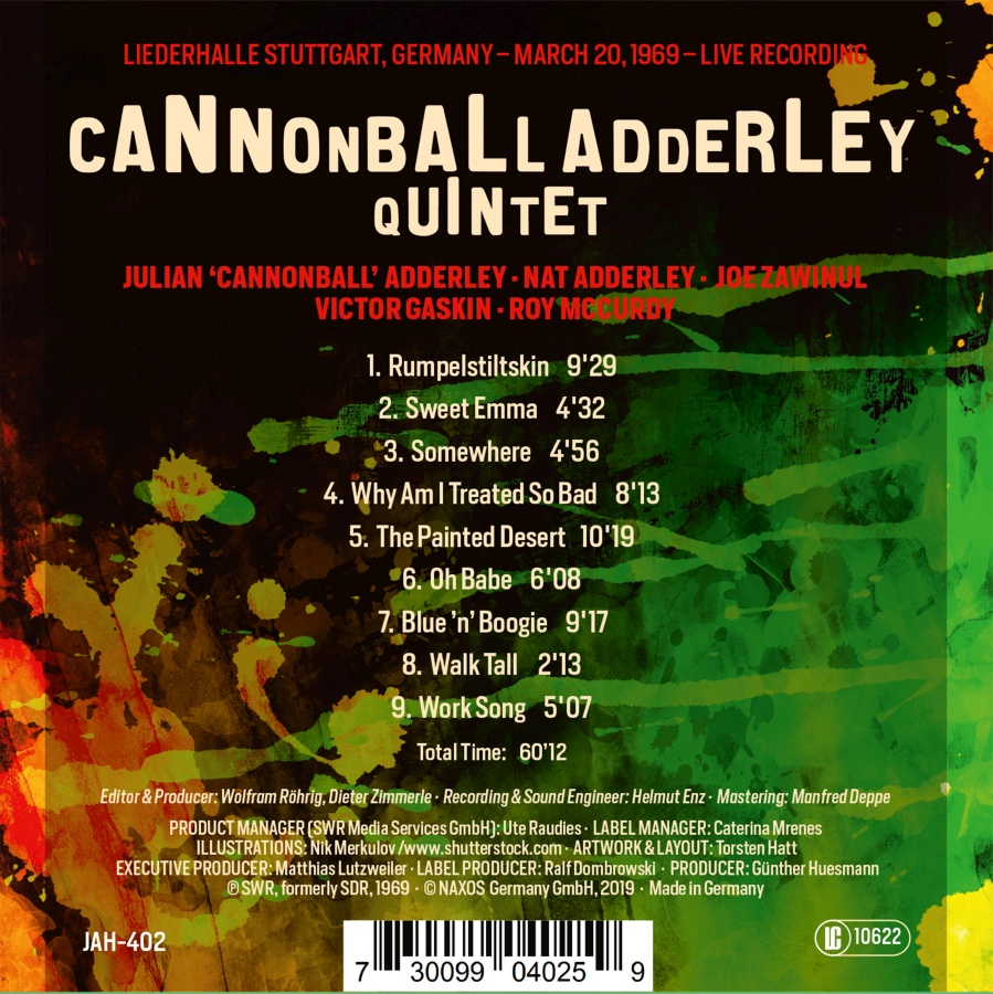 Cannonball Adderley Quintet - Liederhalle Stuttgart 1969 - slide-1