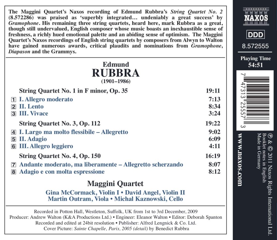 Rubbra: String Quartets Nos. 1, 3 and 4 - slide-1