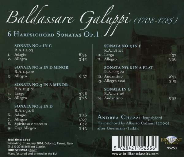Galuppi: 6 Harpsichord Sonatas Op. 1 - slide-1