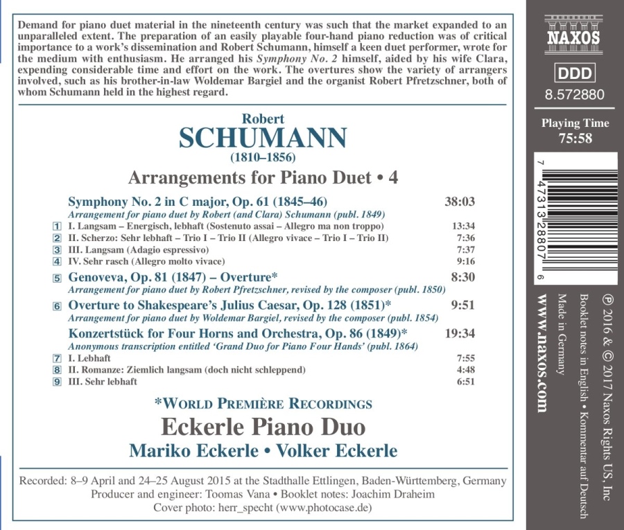 Schumann: Arrangements for Piano Duet Vol. 4 - slide-1