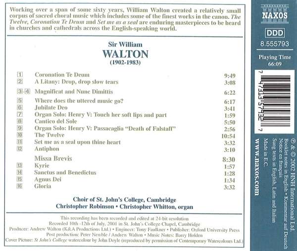 WALTON: The Twelve; Coronation Te Deum; Missa Brevis - slide-1